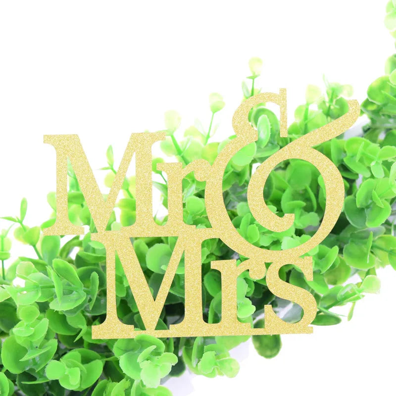 Gold & Silver Mr & Mrs Cake Topper