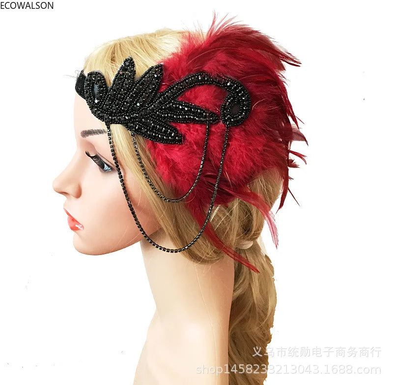 1920s Flapper Feather Headband