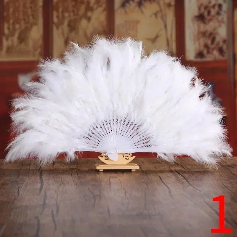Feather Folding Bridal Fan