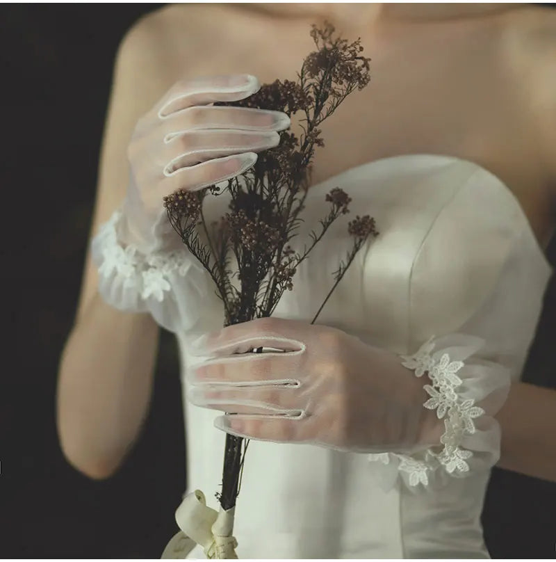 Satin & Tulle Bridal Gloves