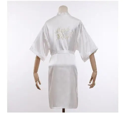 Bridal Satin Kimono Robe