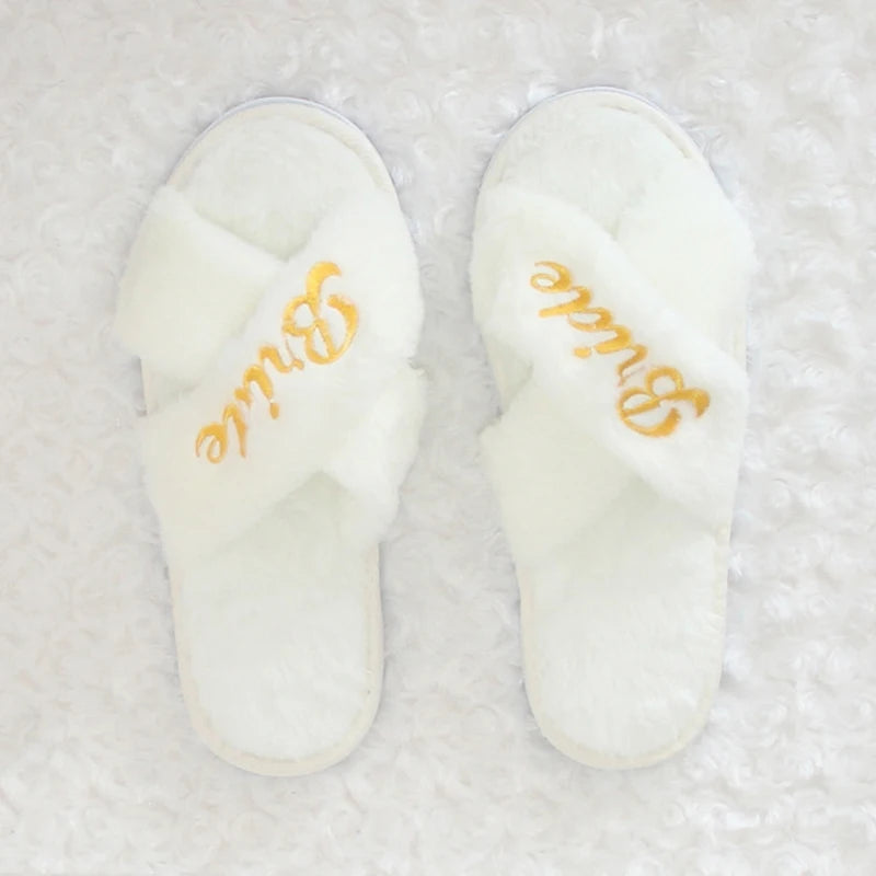 Bridal Open-Toe Slippers