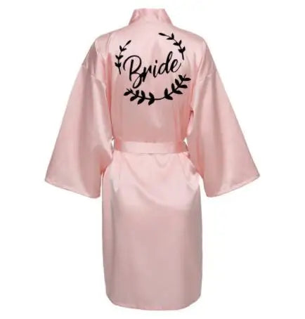 Team Bride Satin Kimono Robe