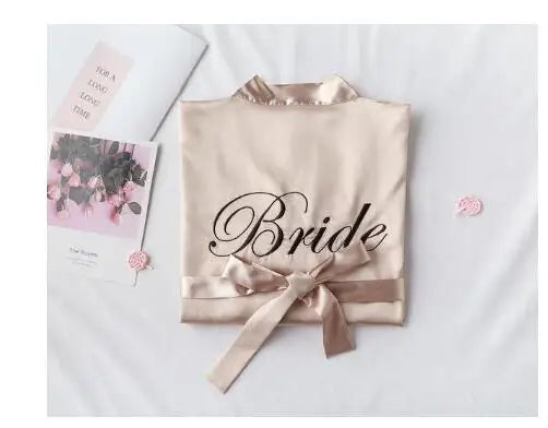 Bridal Satin Kimono Robe