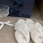 Personalized Pearl Bridal Slippers
