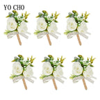 6-Piece Rose Boutonniere Set