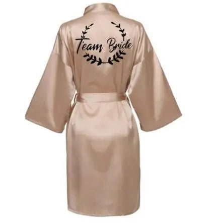 Team Bride Satin Kimono Robe