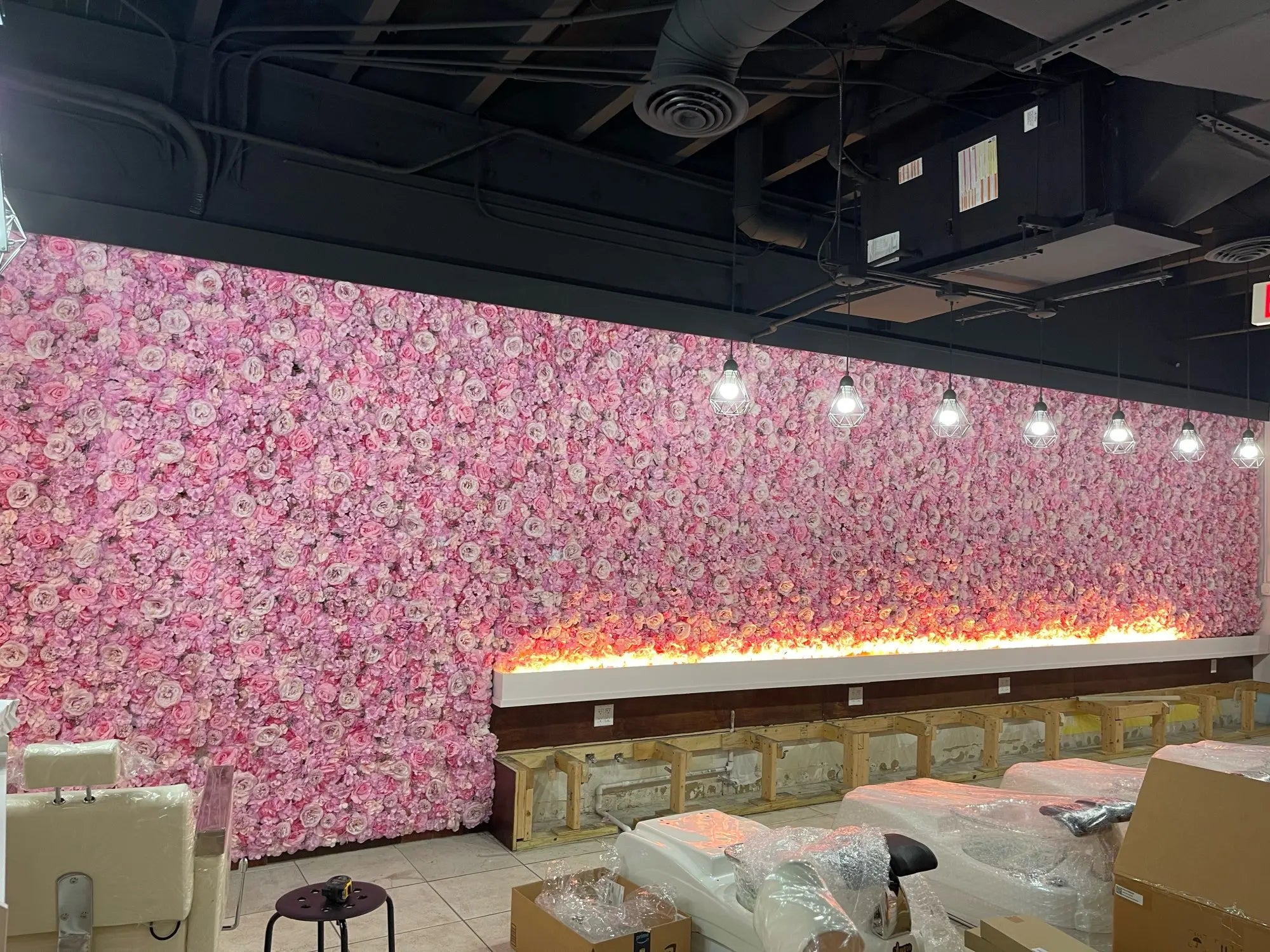 Silk Rose & Peony Flower Wall Panel