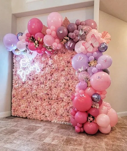 Silk Rose & Peony Flower Wall Panel