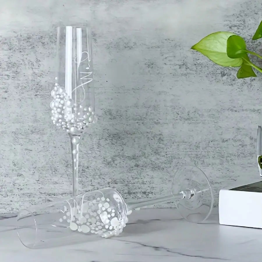 Crystal Pearl Champagne Glass Set