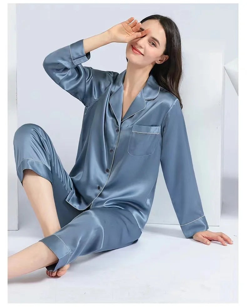 Custom Couple Satin Pajamas