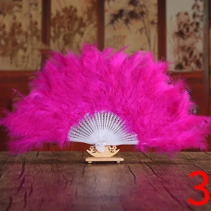 Feather Folding Bridal Fan