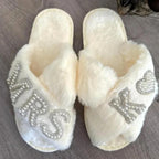 Personalized Pearl Bridal Slippers