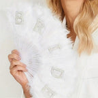 Vintage Feather Folding Fan