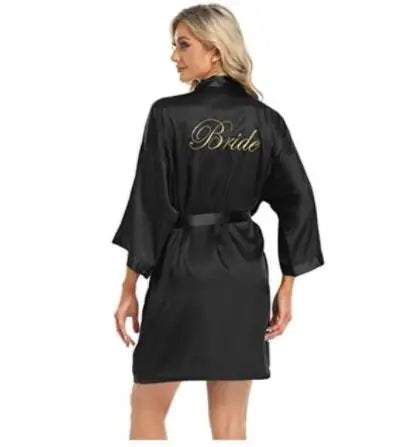 Bridal Satin Kimono Robe