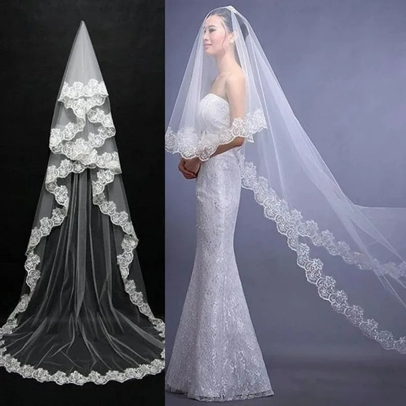 Double-Layer Lace Bridal Veil