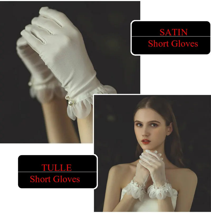 Satin & Tulle Bridal Gloves