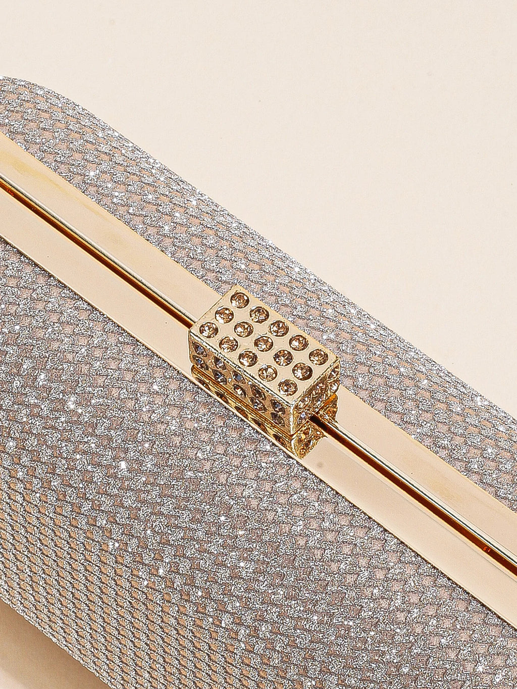 Silver Rhinestone Evening Clutch