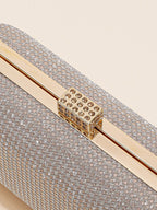 Silver Rhinestone Evening Clutch
