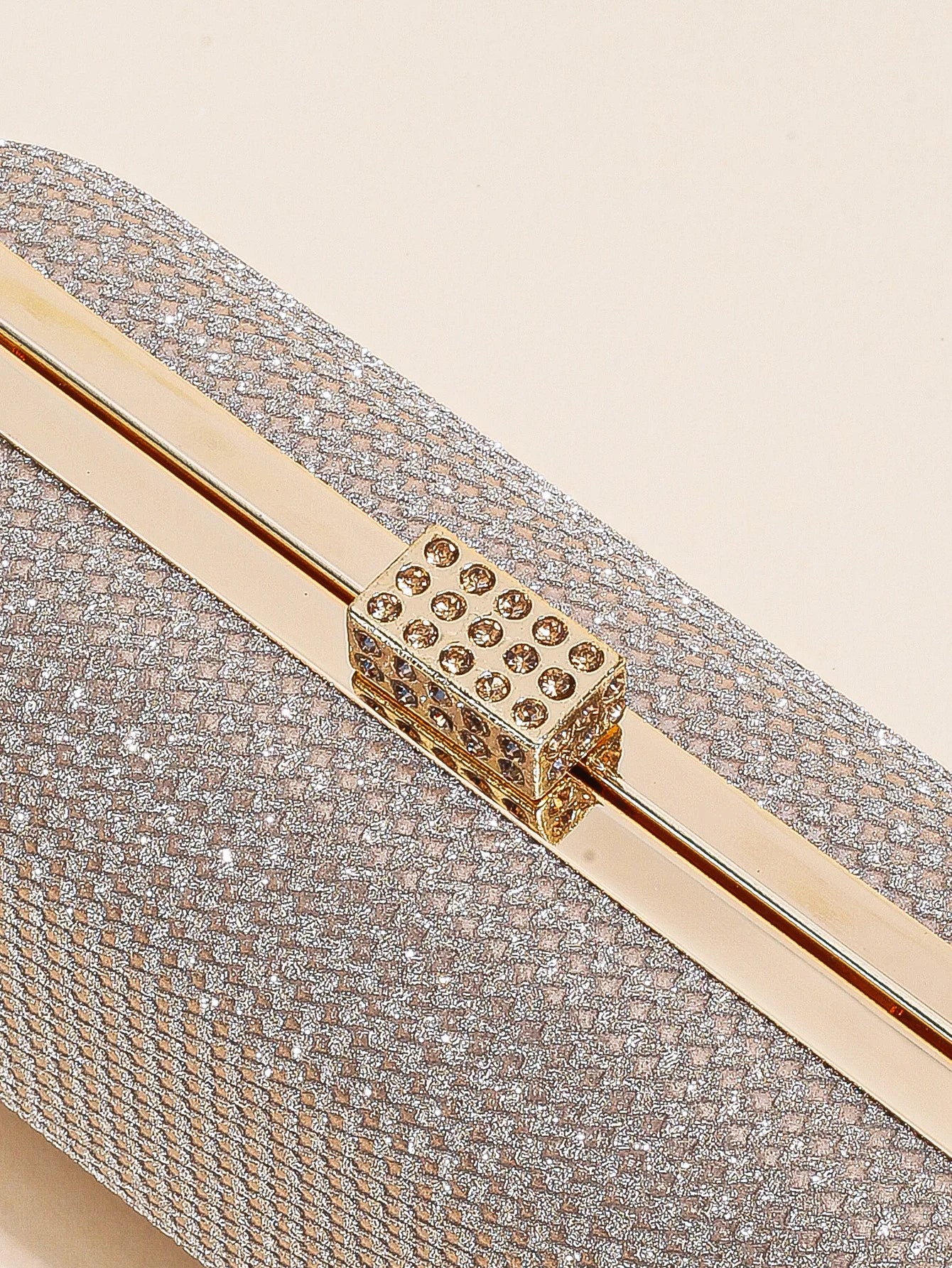 Silver Rhinestone Evening Clutch