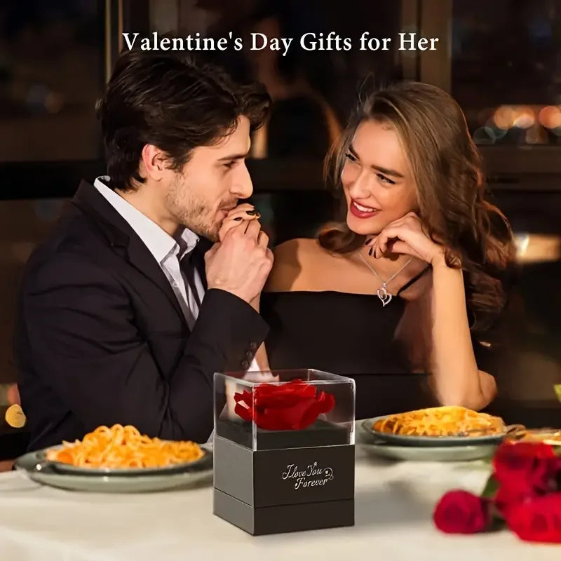 Rose Heart Necklace Gift Box