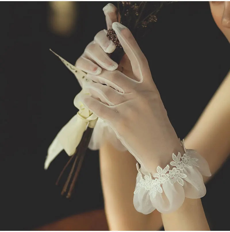 Satin & Tulle Bridal Gloves