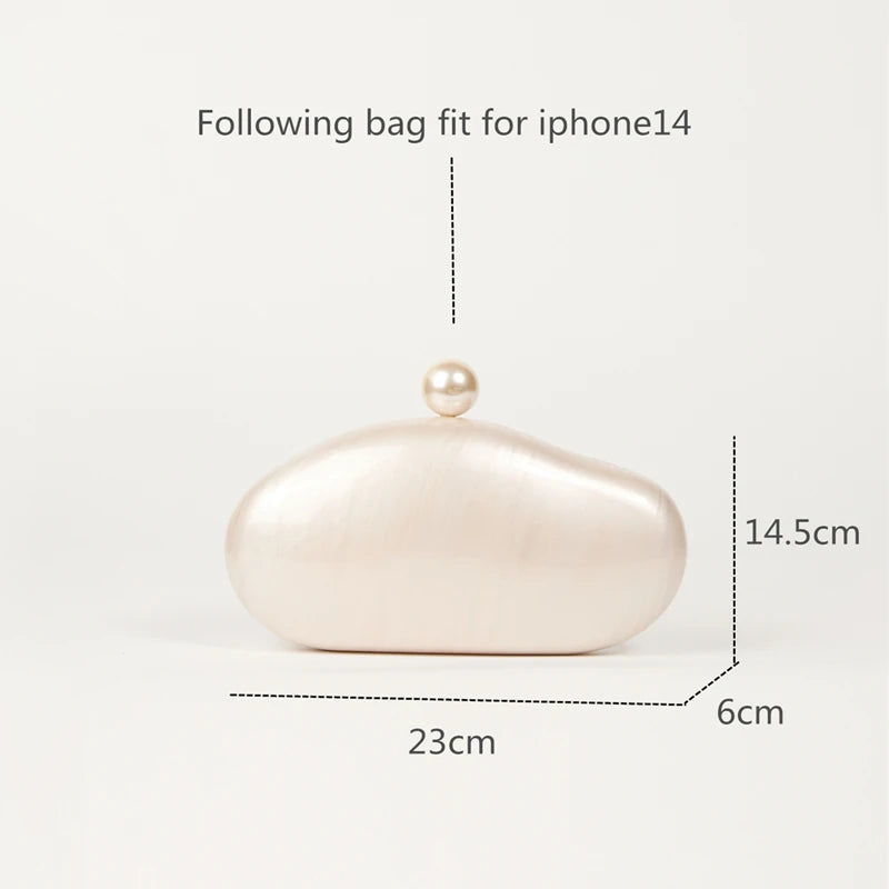 Pearl Shell Acrylic Clutch