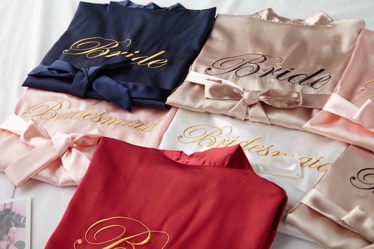 Bridal Satin Kimono Robe