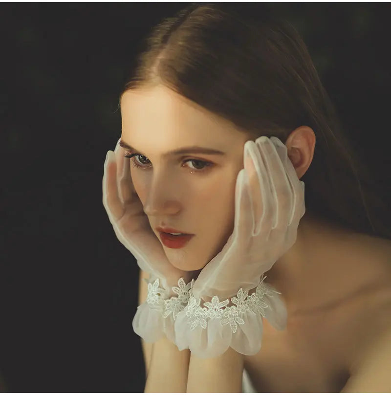Satin & Tulle Bridal Gloves