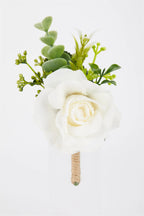 Beige Rose Wedding Boutonniere