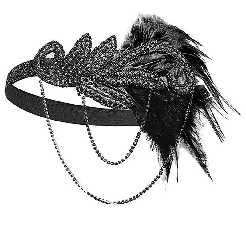 1920s Flapper Feather Headband