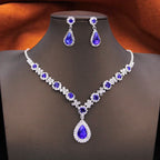 Purple Rhinestone Bridal Jewelry Set