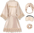 Bride Satin Lace Trim Robe