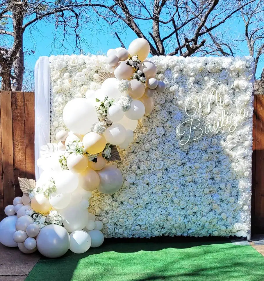 Silk Rose & Peony Flower Wall Panel