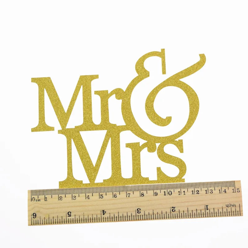 Gold & Silver Mr & Mrs Cake Topper