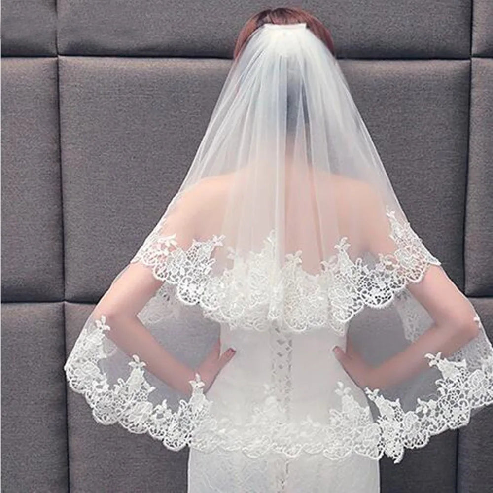 Lace Appliqué Bridal Veil