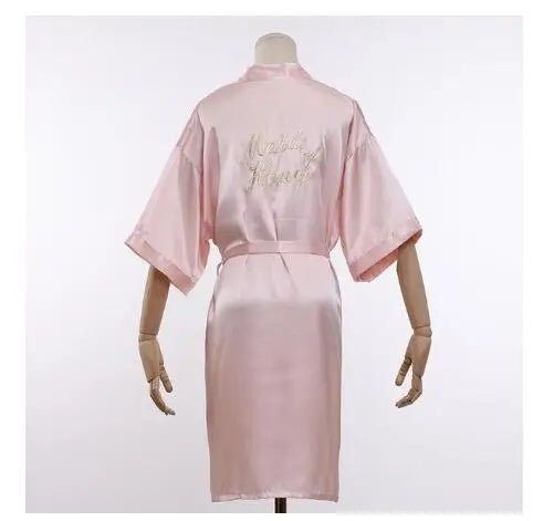 Bridal Satin Kimono Robe