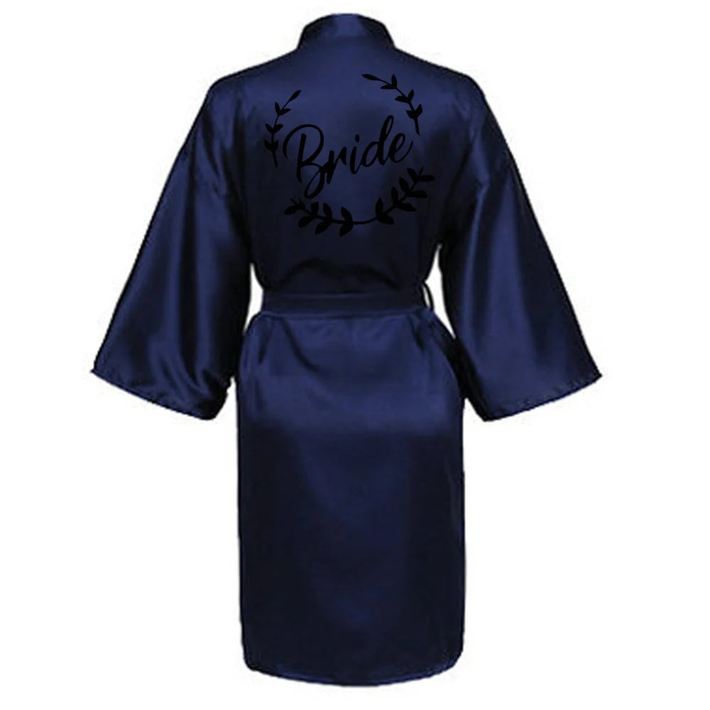 Team Bride Satin Kimono Robe