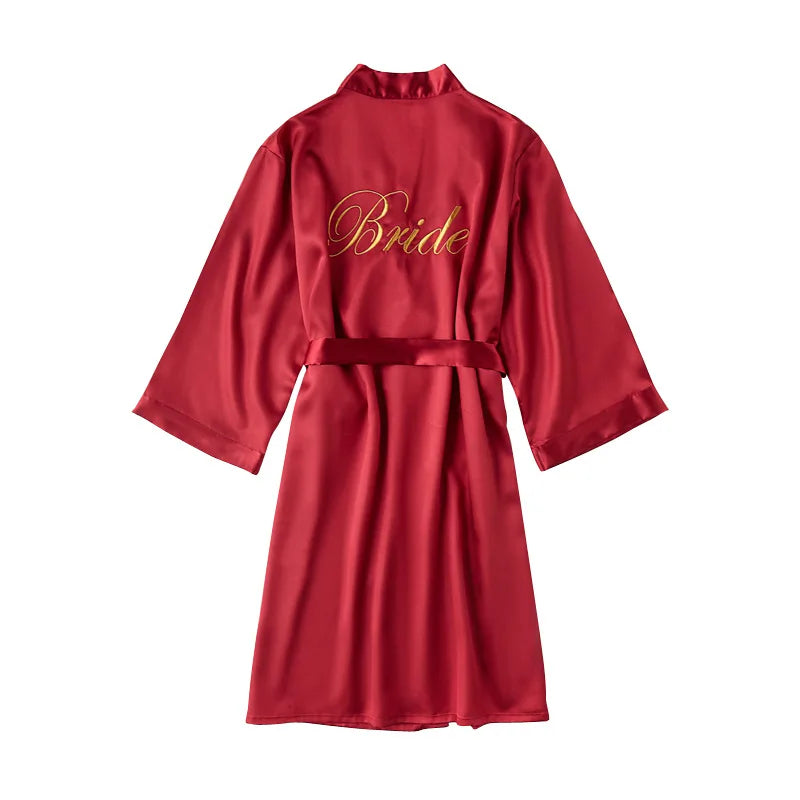 Bridal Satin Kimono Robe