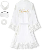 Bride Satin Lace Trim Robe