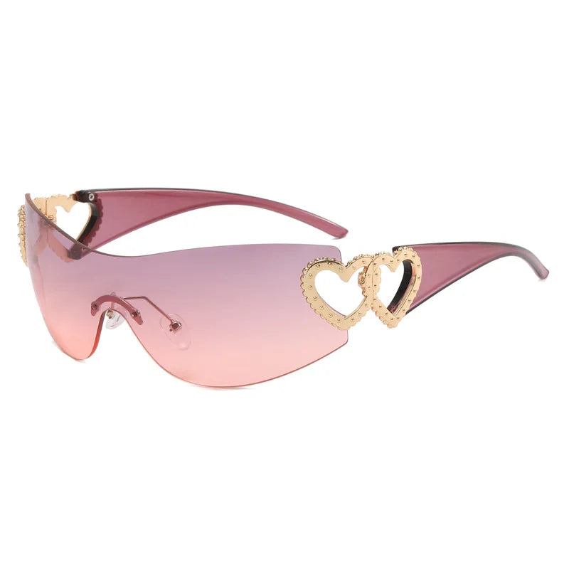 Heart Temple Y2K Sunglasses