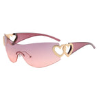 Heart Temple Y2K Sunglasses