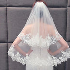 Lace Appliqué Bridal Veil