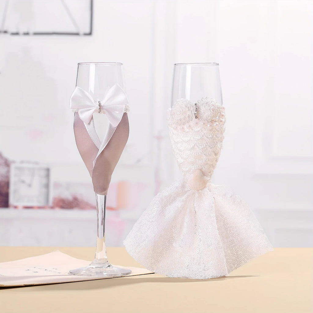 Bride & Groom Champagne Glasses