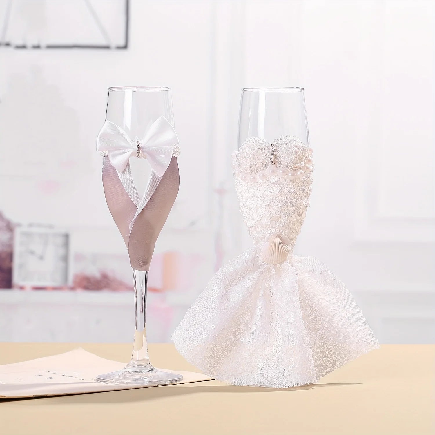 Bride & Groom Champagne Glasses