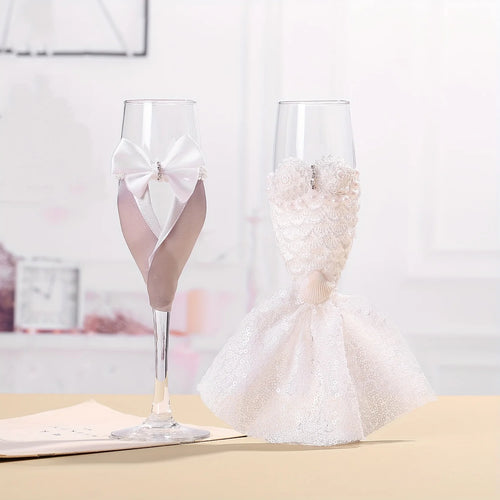 Bride & Groom Champagne Glasses