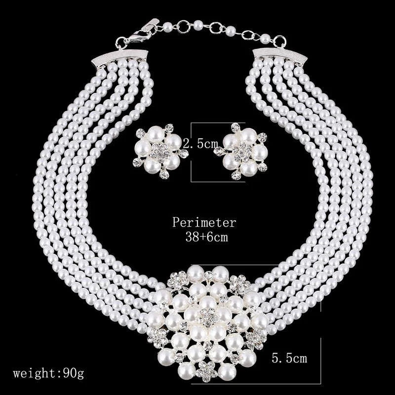 Multi-Layer Pearl Bridal Necklace Set