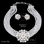 Multi-Layer Pearl Bridal Necklace Set