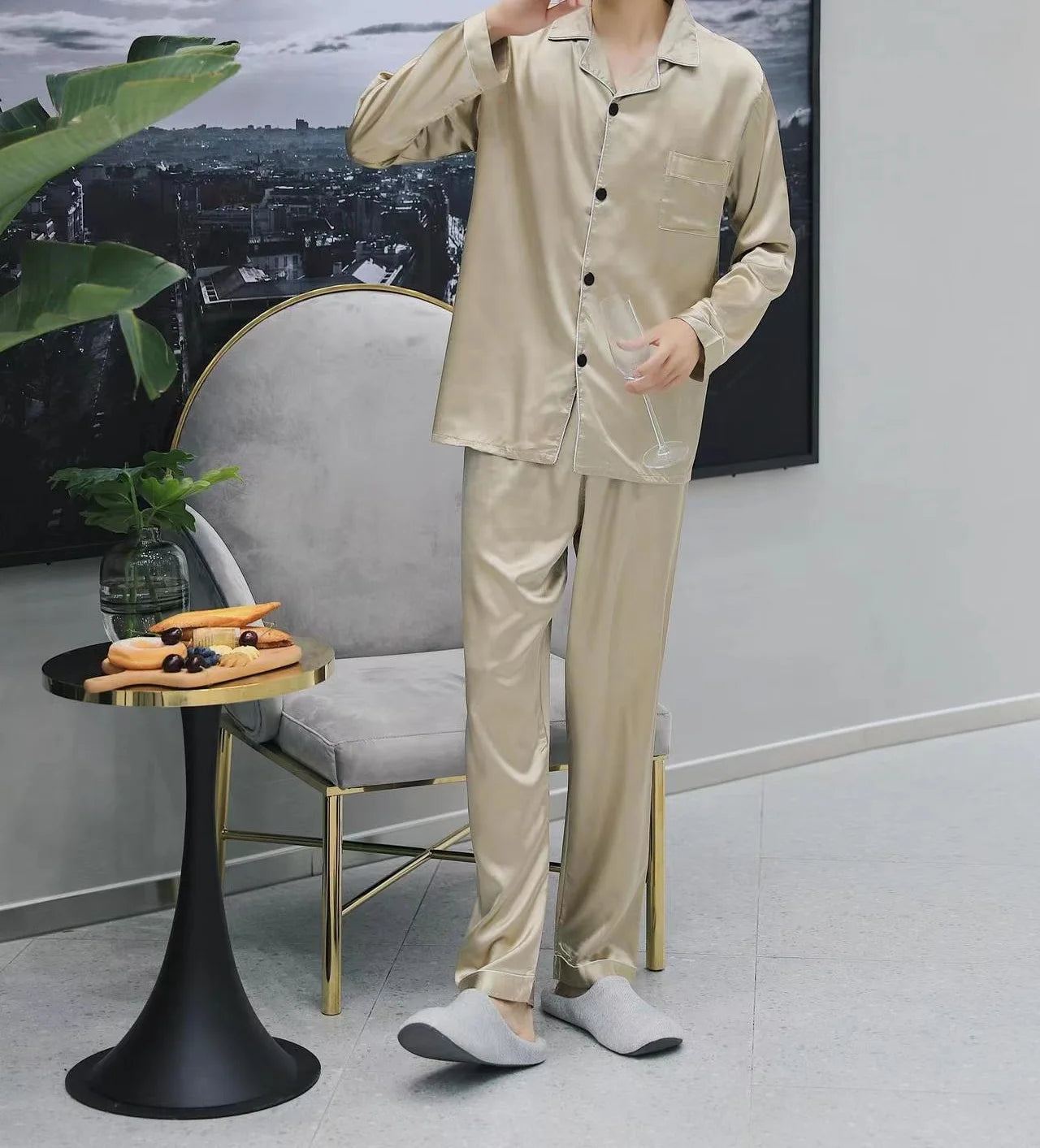 Custom Couple Satin Pajamas