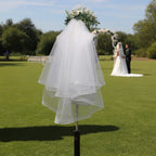 White Ribbon Edge Bridal Veil
